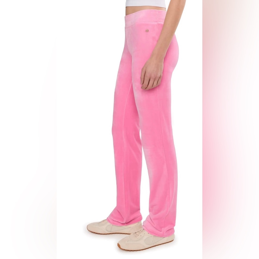 Lilly Pulitzer Dorsey Pink Velour Pants Size S Y2K Stretch Pull On